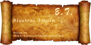 Bisztrai Tibold névjegykártya